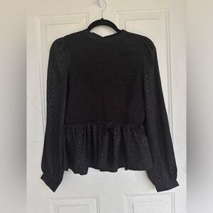 Topshop top ruffled bottom and fluffy sleeves Size 6